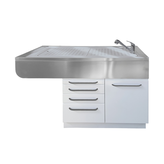 Table baignoire en acier inoxydable avec rangements