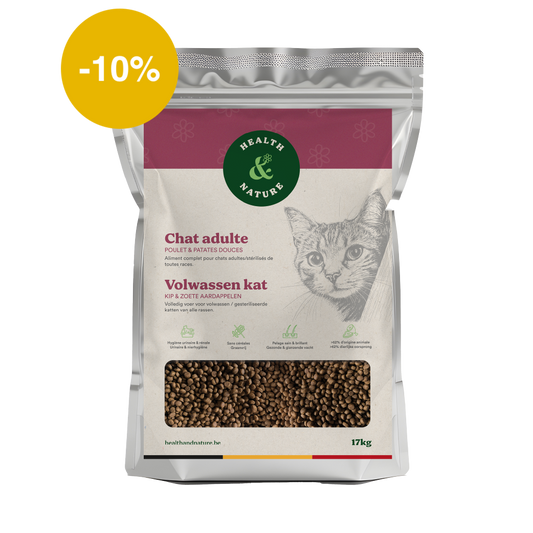 Croquettes chat adulte au poulet – 17kg